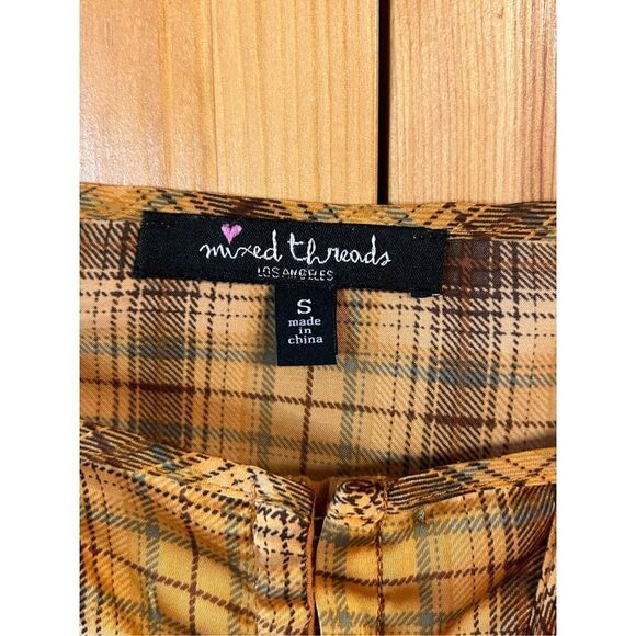 Mixed Threads Women’s  Crop Top Multicolor Plaid Sleeveless Shirt Sz Small (3976 - Picture 3 of 5